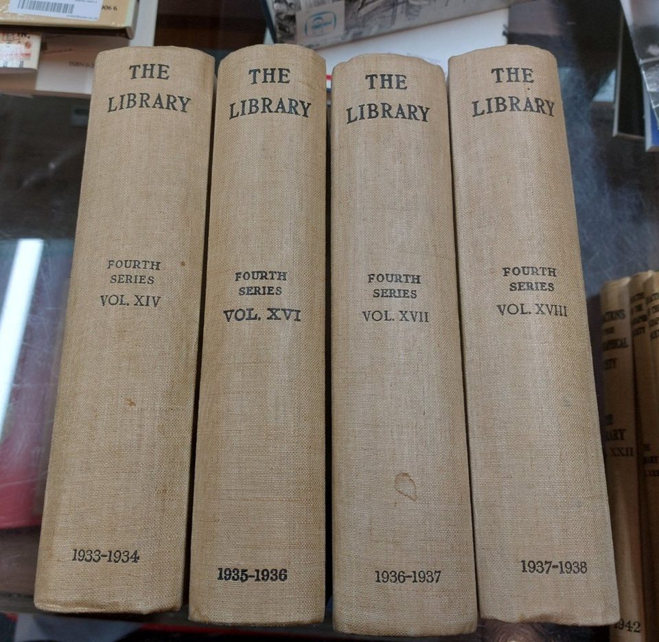 The Library Fourth Series 1932-1938 5 Volumes