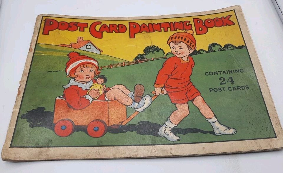 Post Card Painting Book Vintage Poor Condition