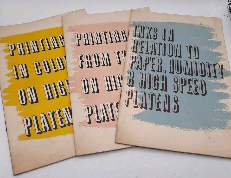 Printing In Colour From Type And Inks On High Speed Platens 3 Volumes Blaker