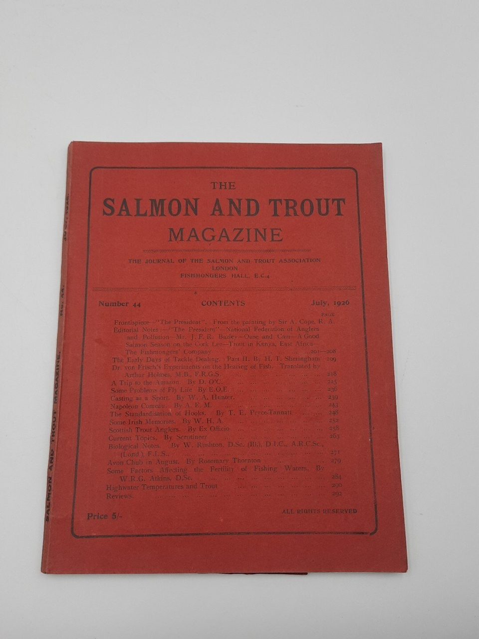 The Salmon & Trout Magazine No. 44 July 1926 Vintage Fishing Journal