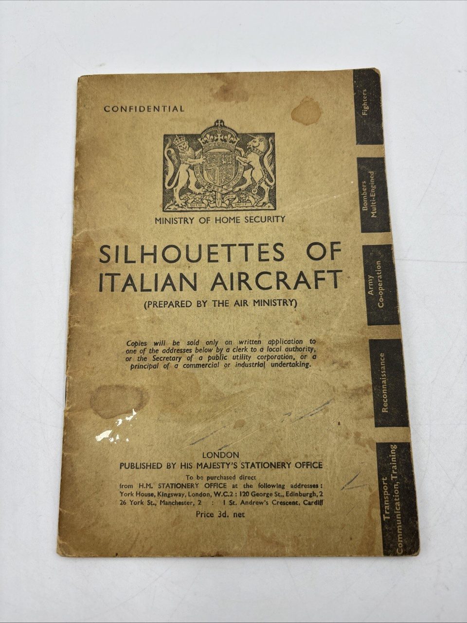 SILHOUETTES OF ITALIAN AIRCRAFT PHAMPLET