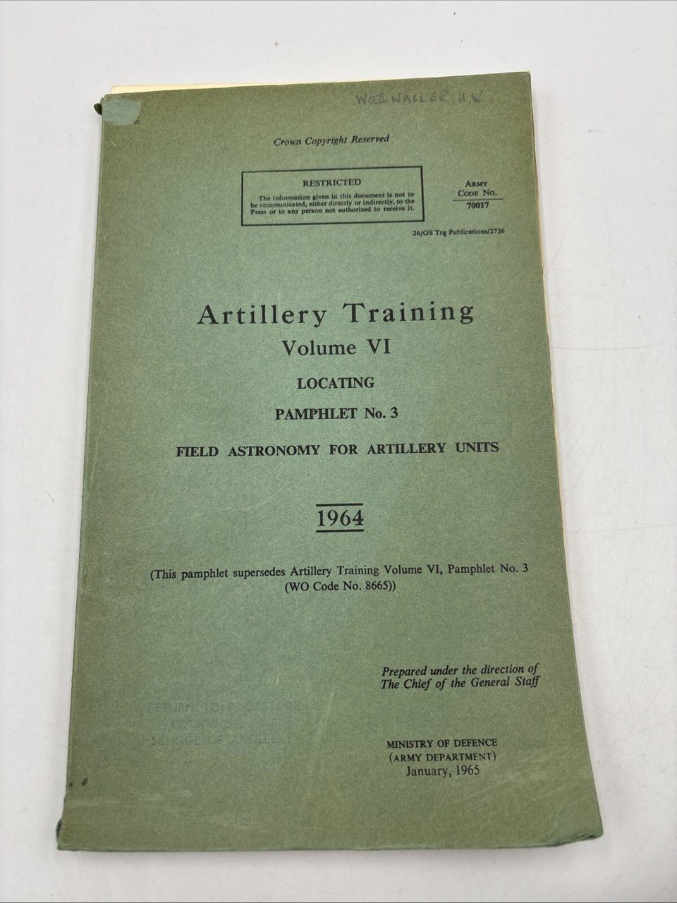 Artillery Training Volume VI 6 Locating 1964 Field astronomy for artillery units