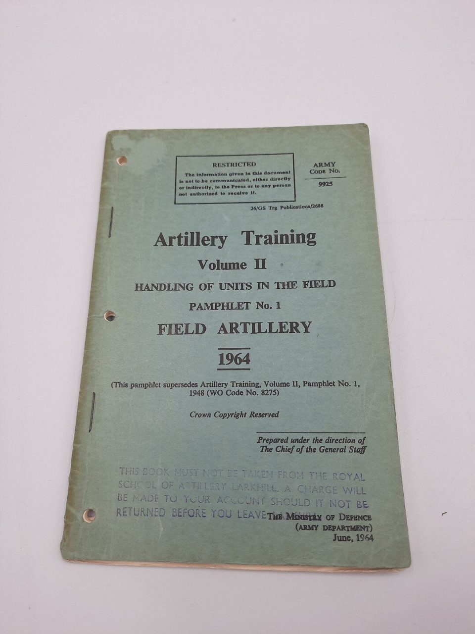 Artillery Training Vol II Pamphlet No. 1 Field Artillery