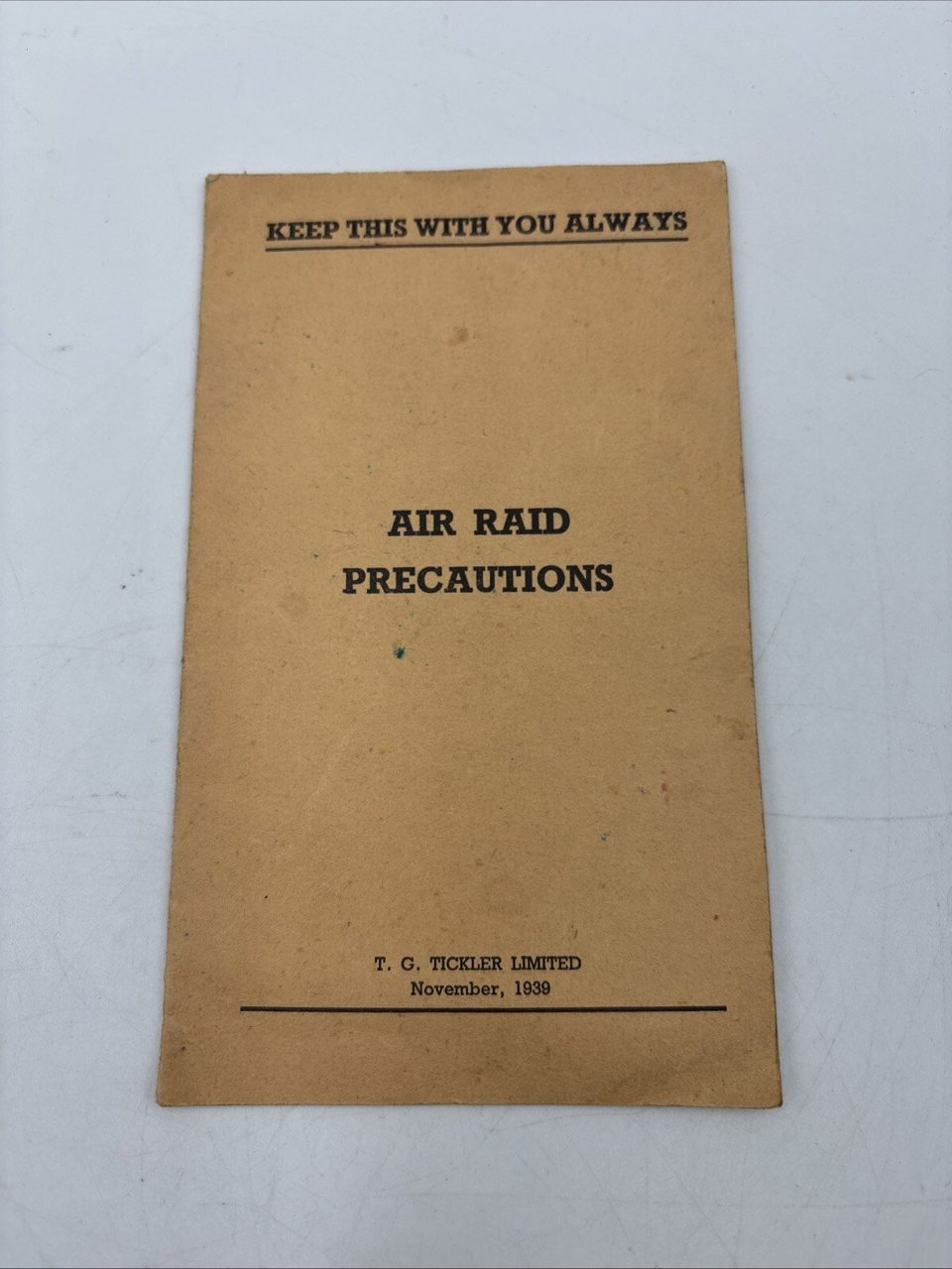 Air Raid Precautions November 1939 British Timken.