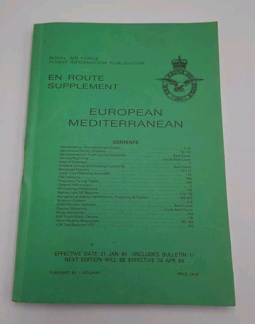 RAF Flight Information Guide European Mediterranean En Route Supplement