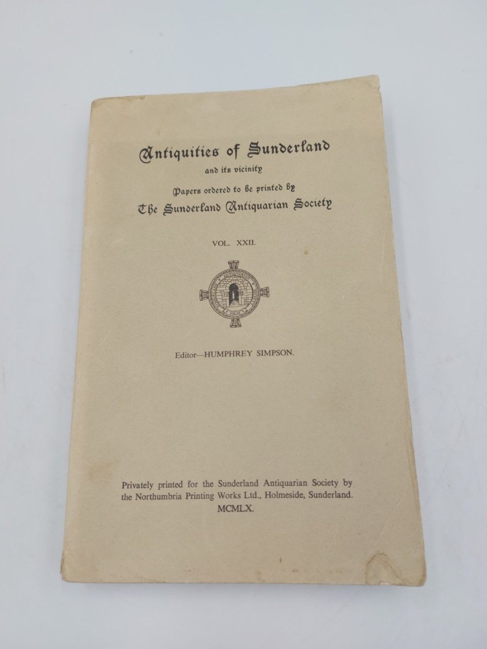 Antiquities Of Sunderland Vol 22 Humphrey Simpson