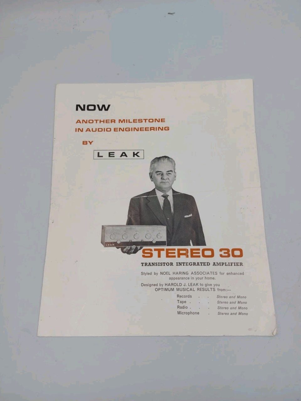 Leak Stereo 30 Amplifier Sales Catalogue