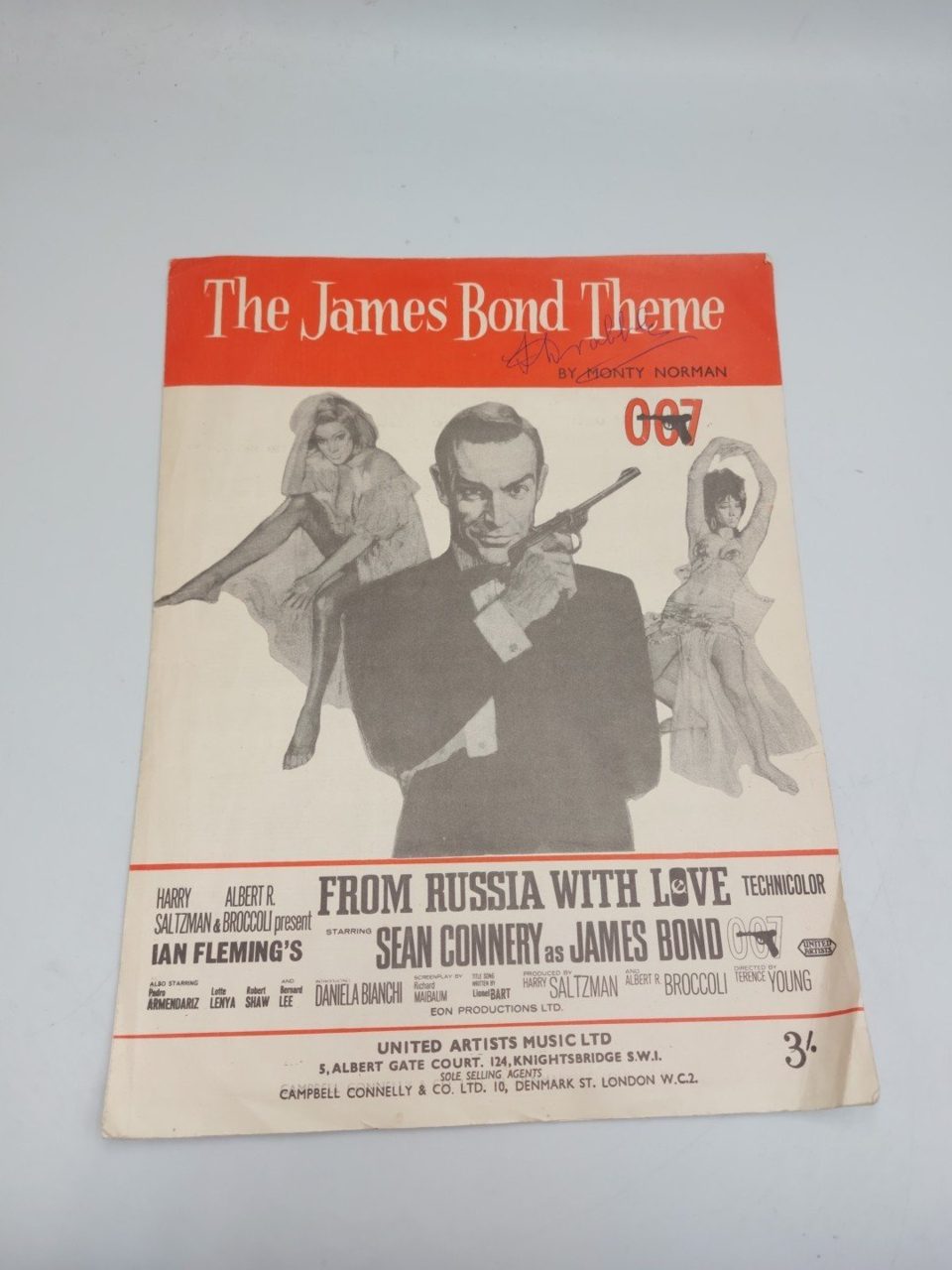 James Bond Theme From Russia With Love Sheet Music 1963 Monty Norman