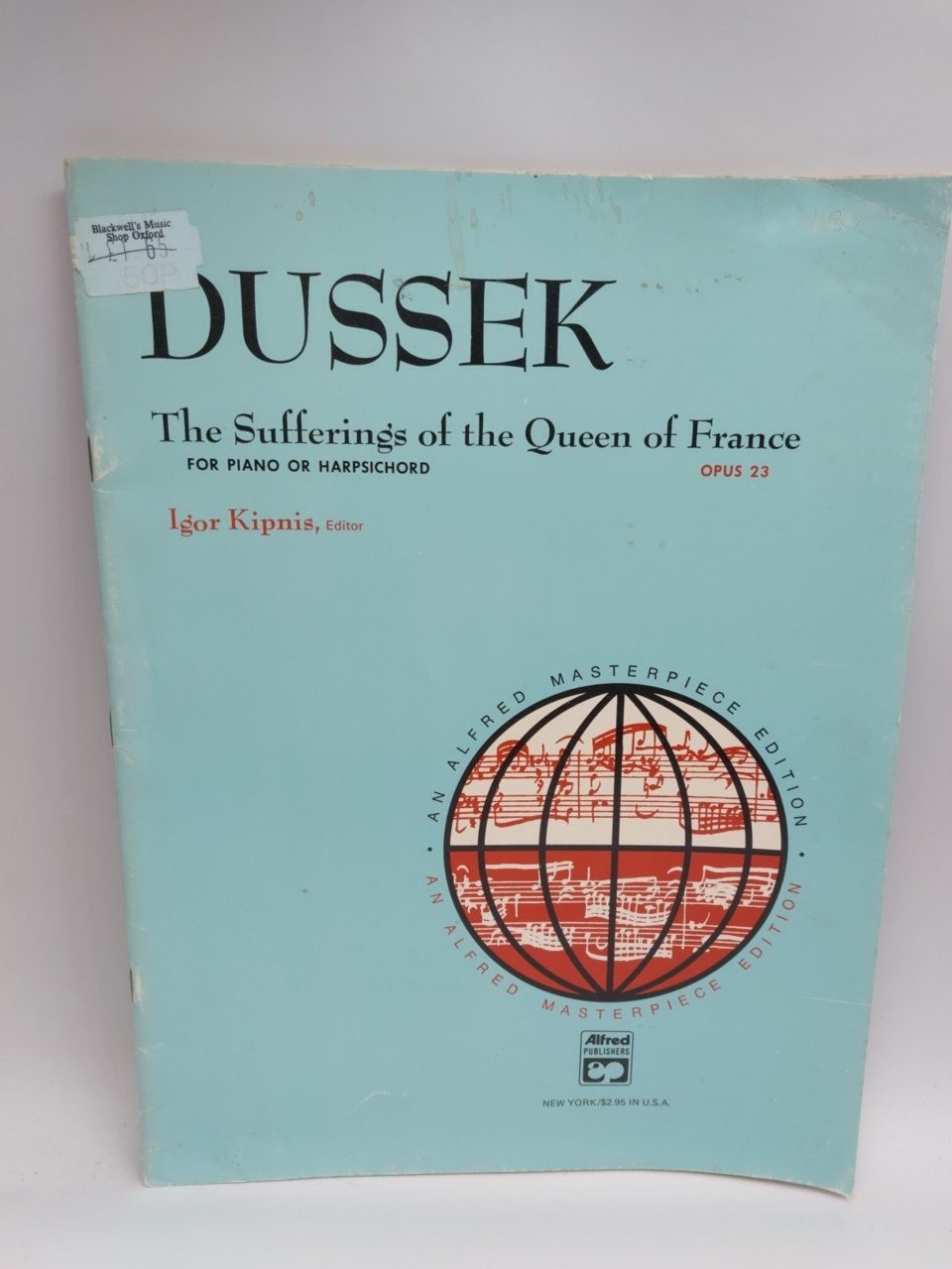 Dussek The Suffering Of The Queen Of France Opus 23 Alfred Masterpiece Edition