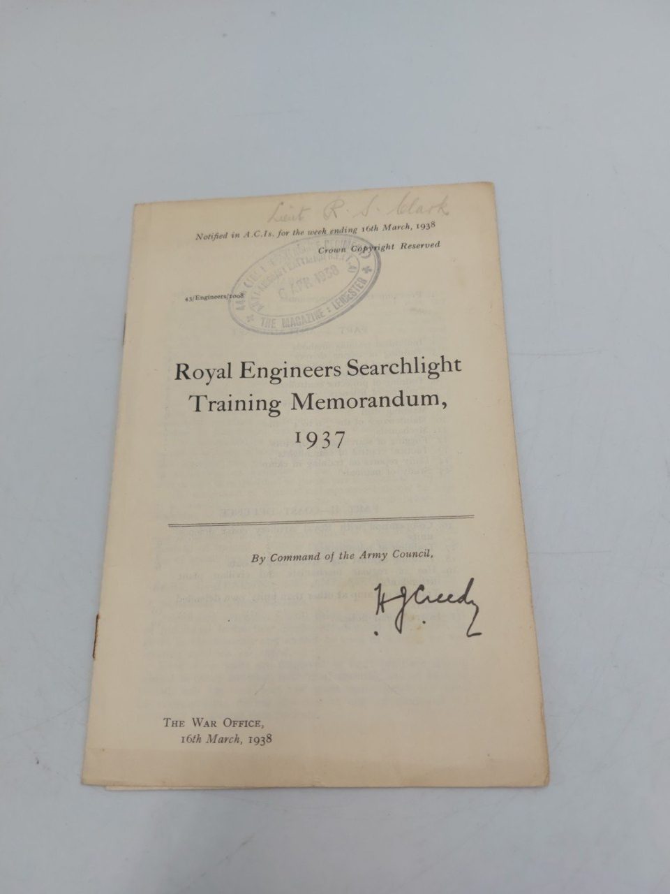 Royal Engineering Training Memorandum
