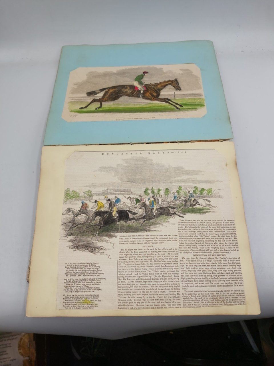 Racing Scrapbook Hand Tinted Racing Prints Newspaper Clips 1800s
