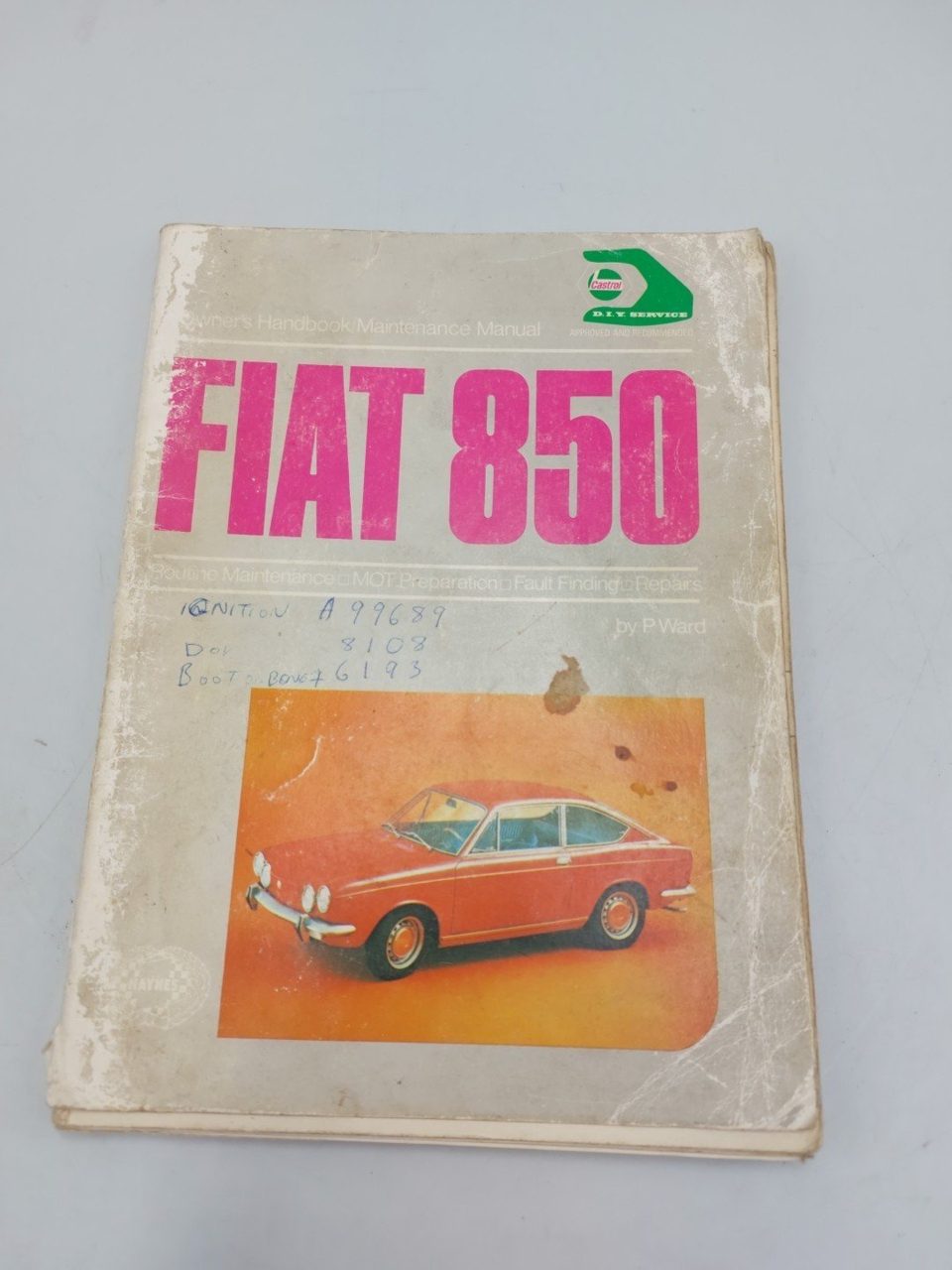 Haynes Owners Handbook Maintenance Manual Fiat 850 1974 Acceptable Condition