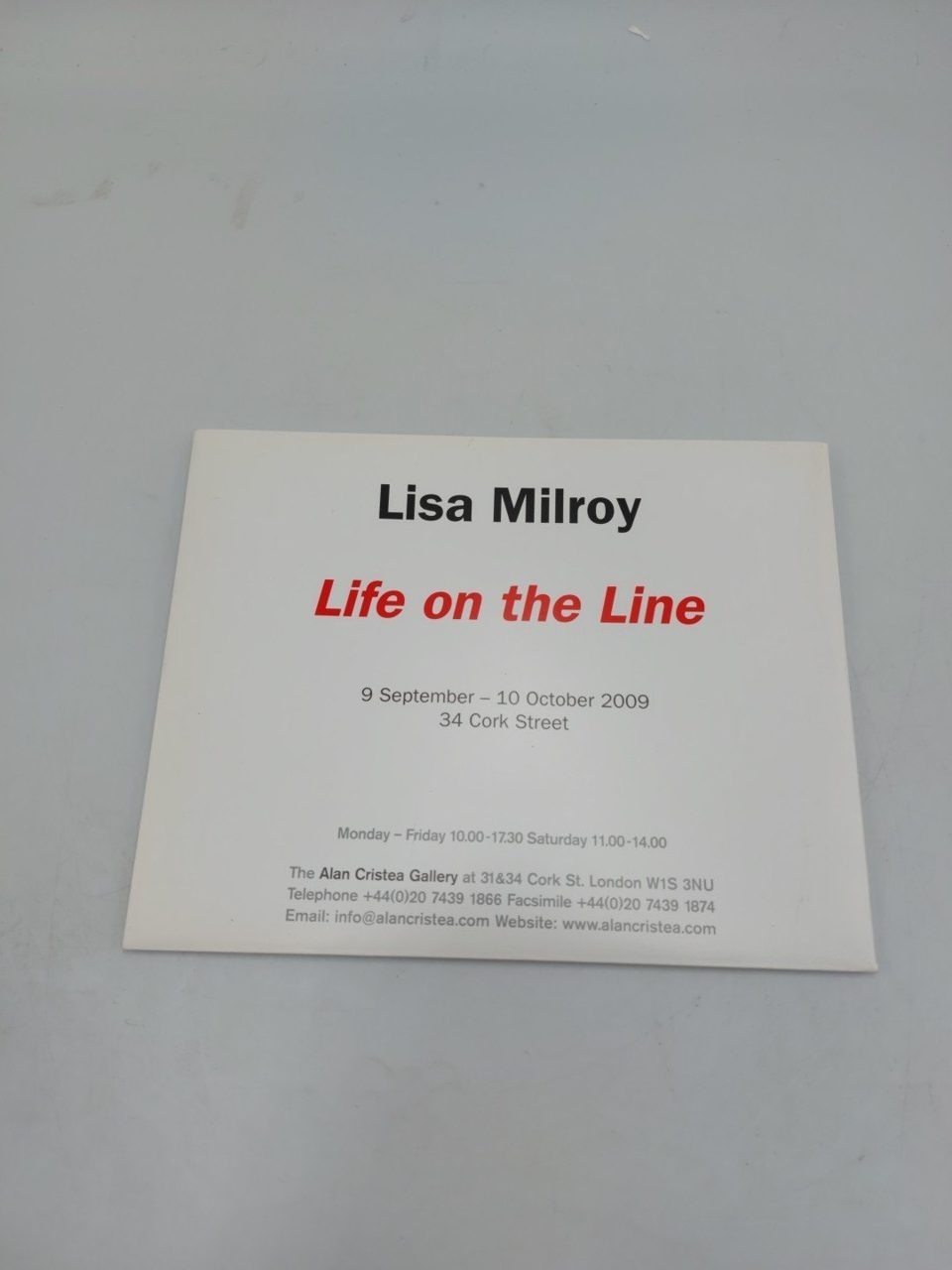 Lisa Milroy 2009 Alan Christea Gallery Brochure