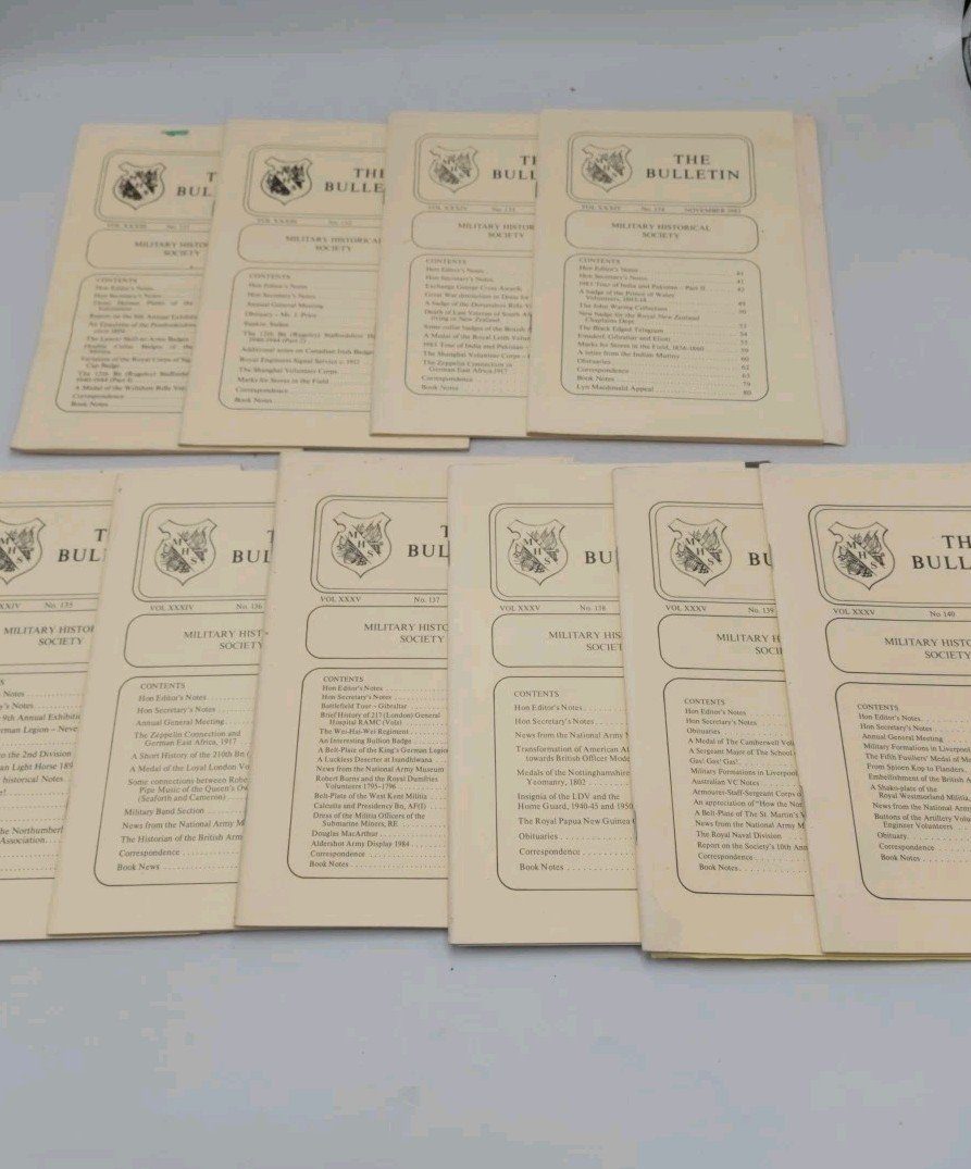 The Bulletin Of The Military Historical Society x 10 No 131-140