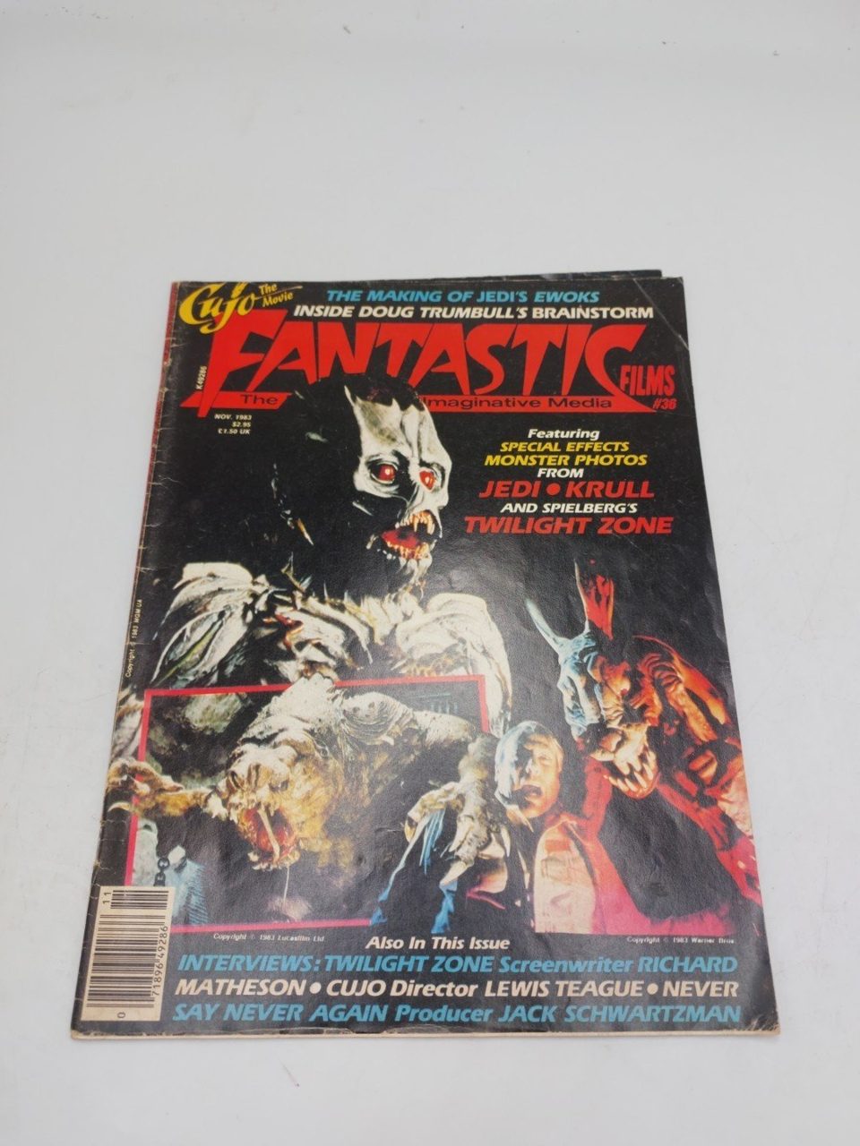 1983 FANTASTIC FILMS Magazine #36 Twilight Zone Krull Cujo Jedi Brainstorm