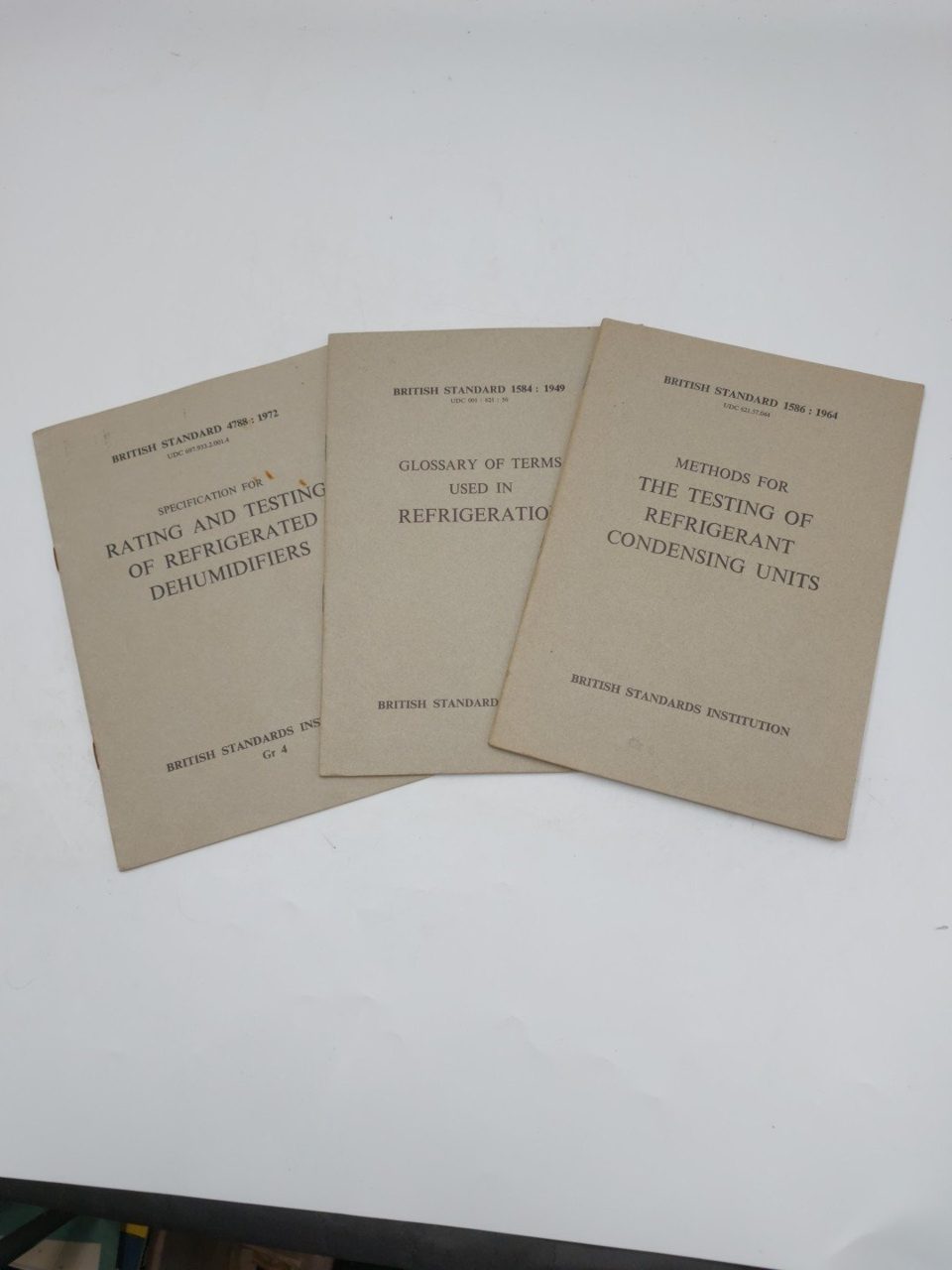 British Standards Institution Pamphlets Refrigeration