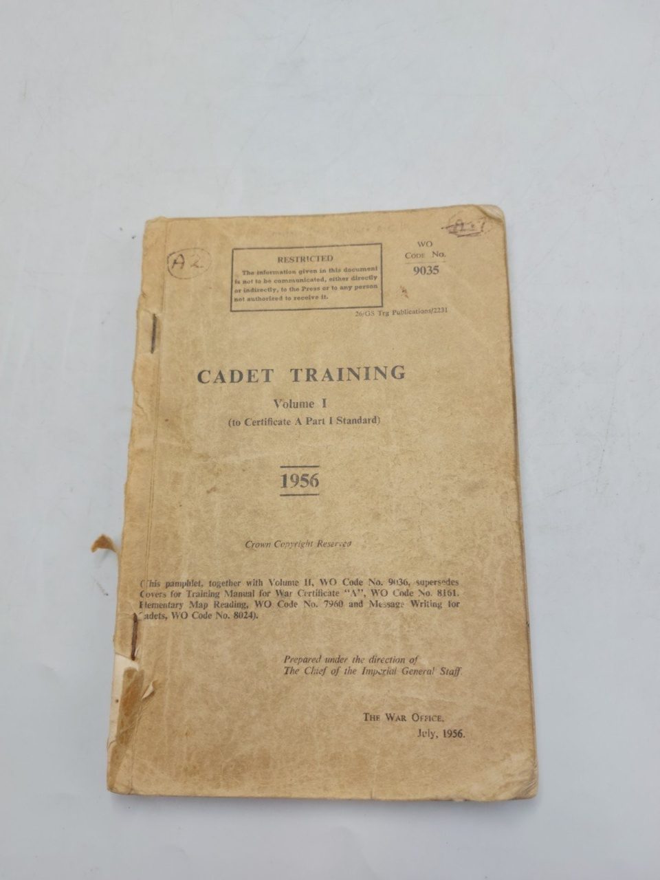 1956 CADET TRAINING VOL 1 Acceptable Condition