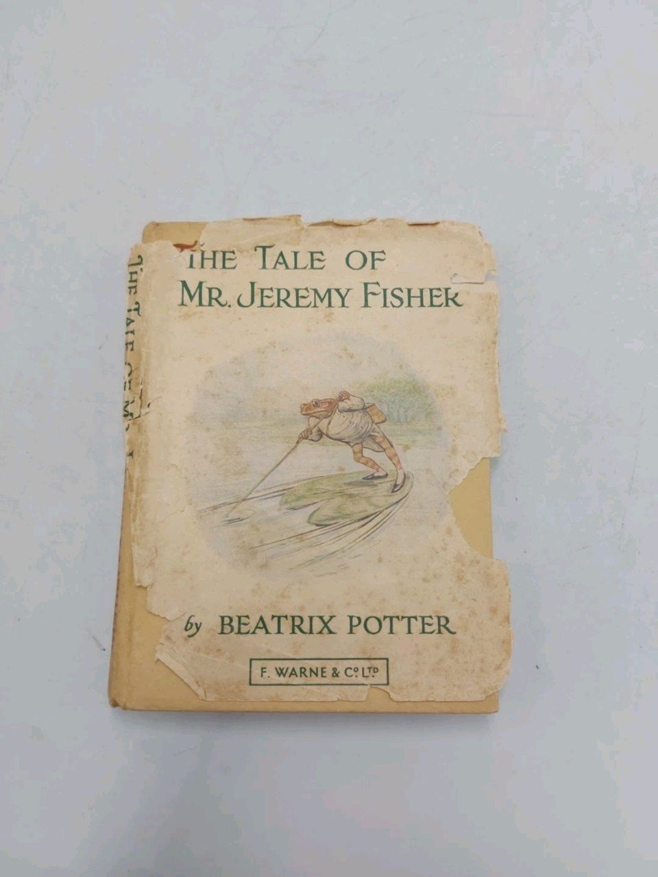 The Tale of Mr. Jeremy Fisher Beatrix Potter 1906 Damaged Dust Jacket