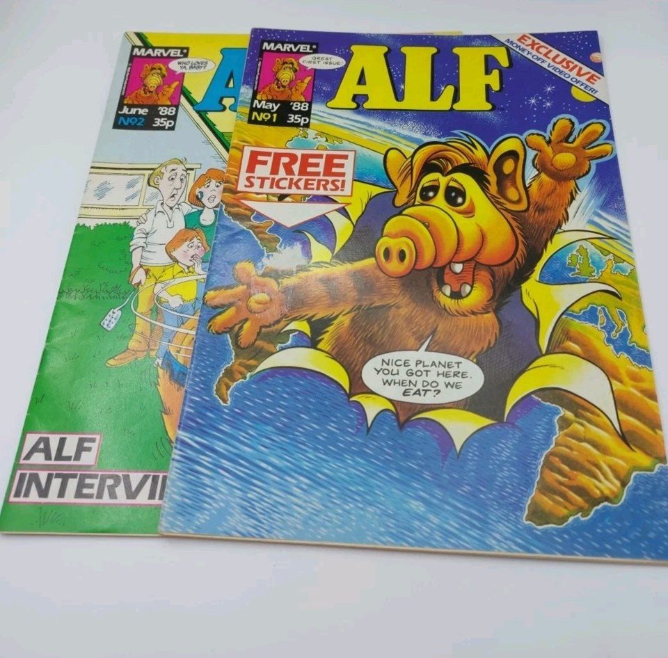 ALF #1 & 2 1988, Marvel Comic - No Stickers Included