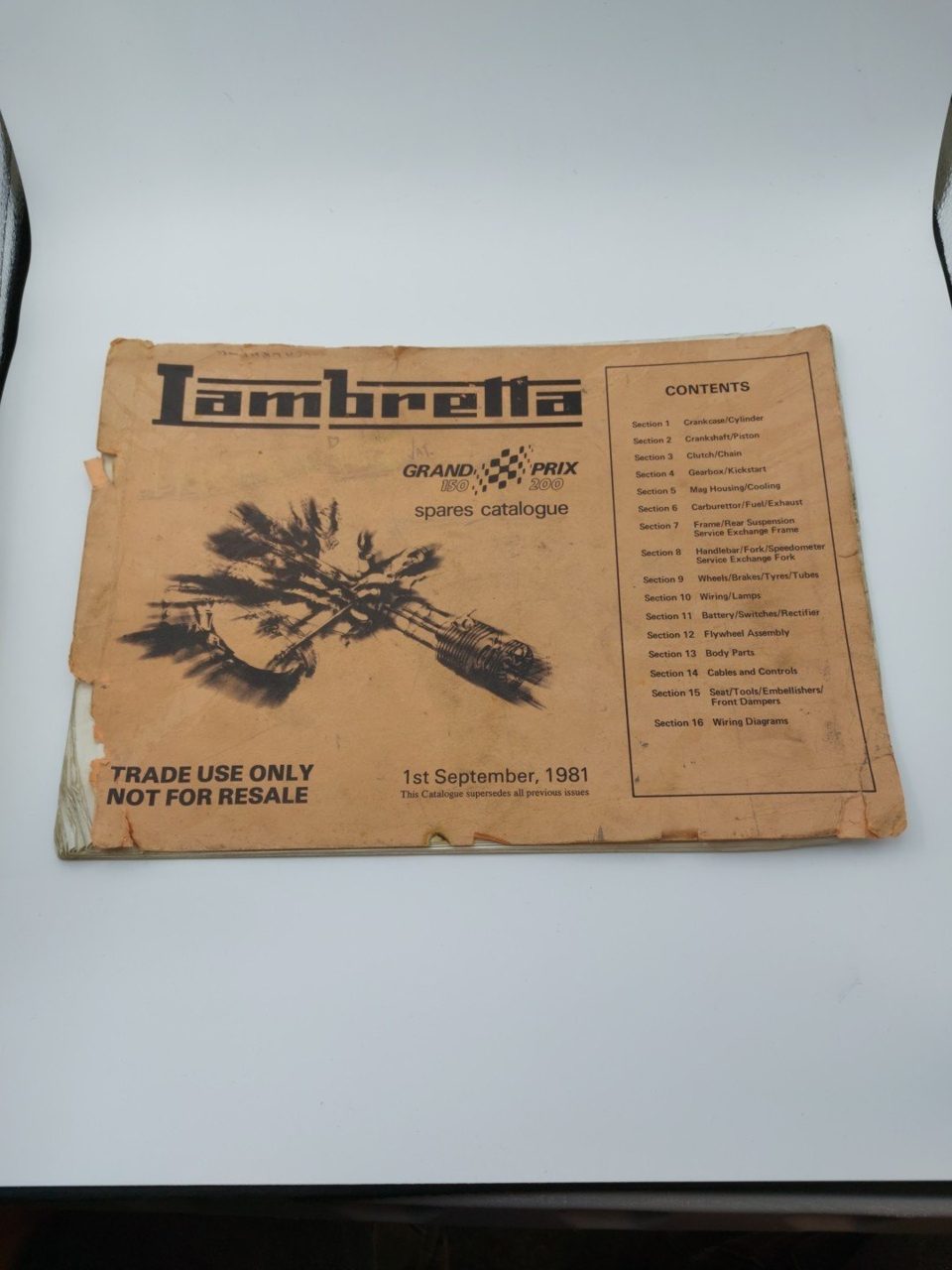 Lambretta Grand Prix Spares Catalogue 1981 Poor Condition