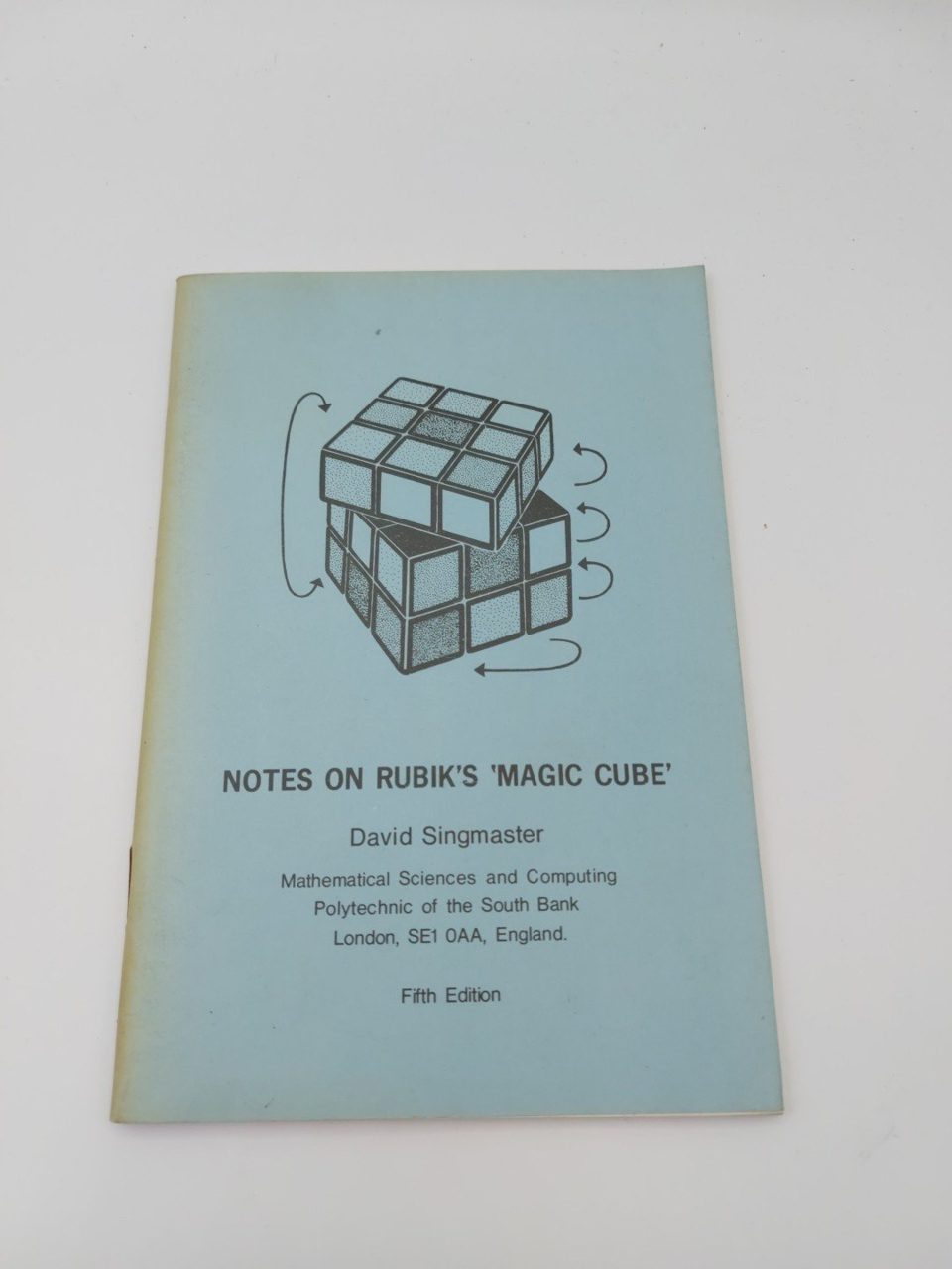1980 NOTES ON RUBIK'S MAGIC CUBE 5th Edition Vintage David Singmaster