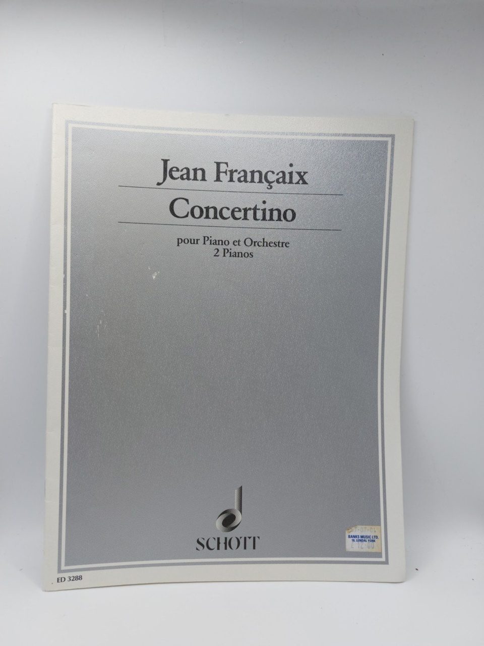 Jean Francaix Concertino For Piano Orchestra 2 Pianos Schott Italian Language