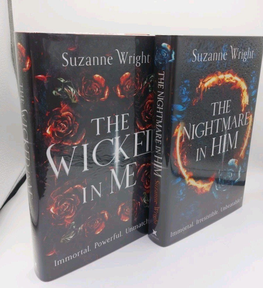 Signed The Wicked In Me & The Nightmare In Him Suzanne Wright HB