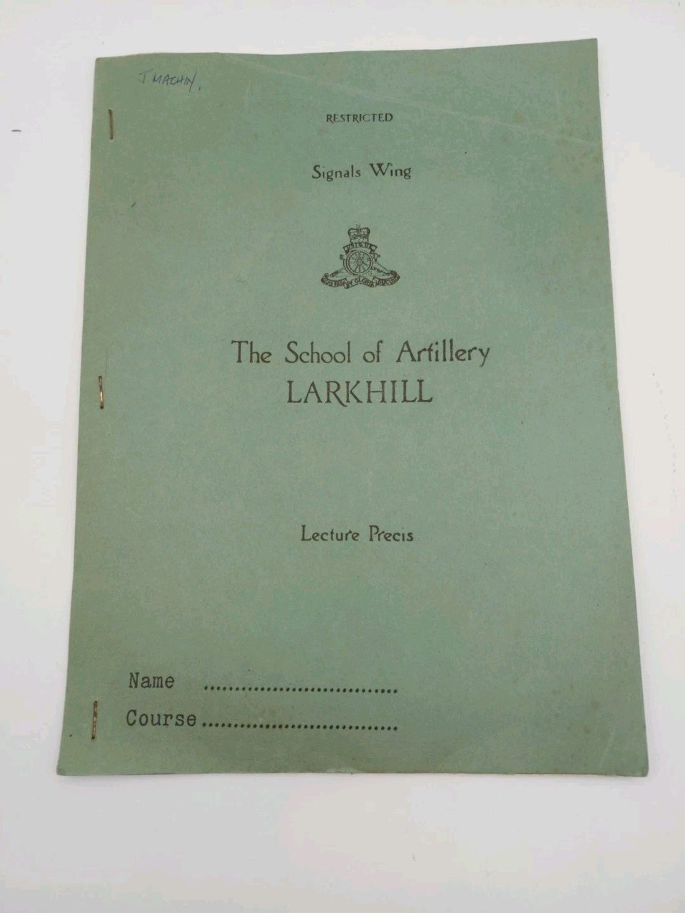 The School Of Artillery Larkhill Signals Wing Lecture Precis