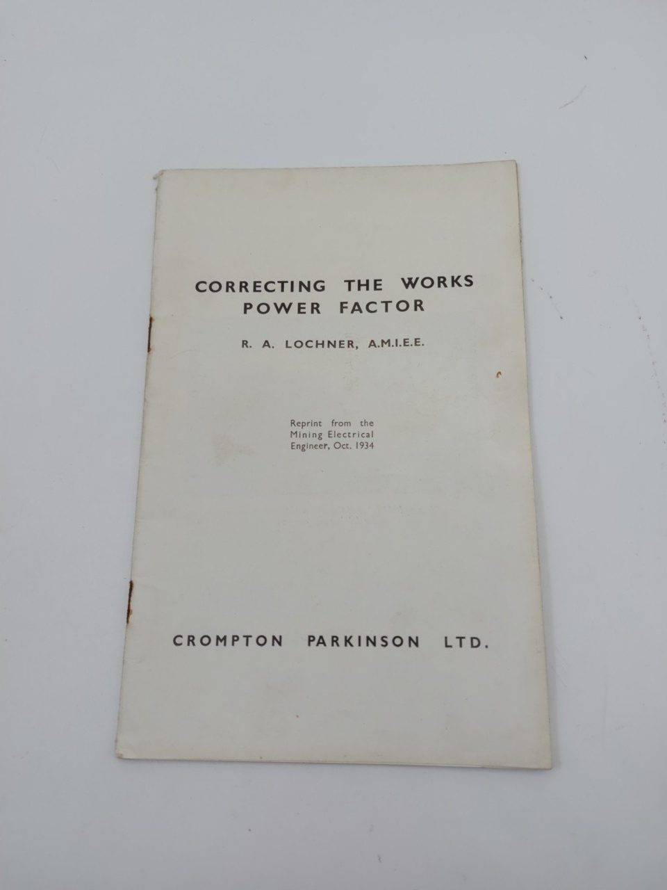 Correcting The Works Power Factor R A. Lochner Reprint From