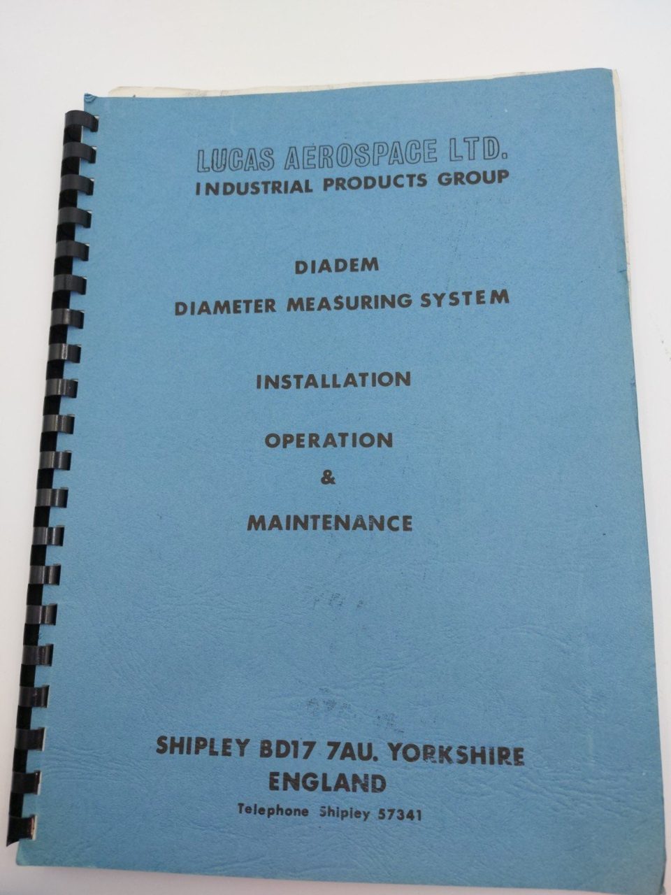 Lucas Aerospace Diadem Diameter Measuring System Manual Issue 2