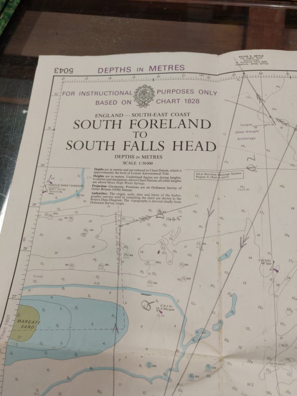 Admiralty Training Map South Foreland South Falls Head