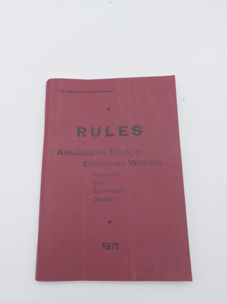 Rules Amalgamate D Union Of Engineering Workers
