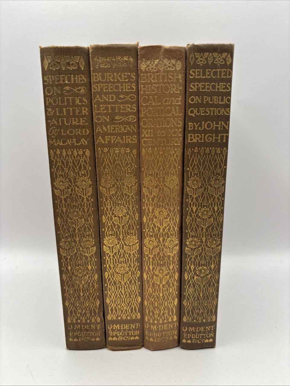 J.M Dent Set Of 4 X Speeches Books Bright, Macaulay Political Literature