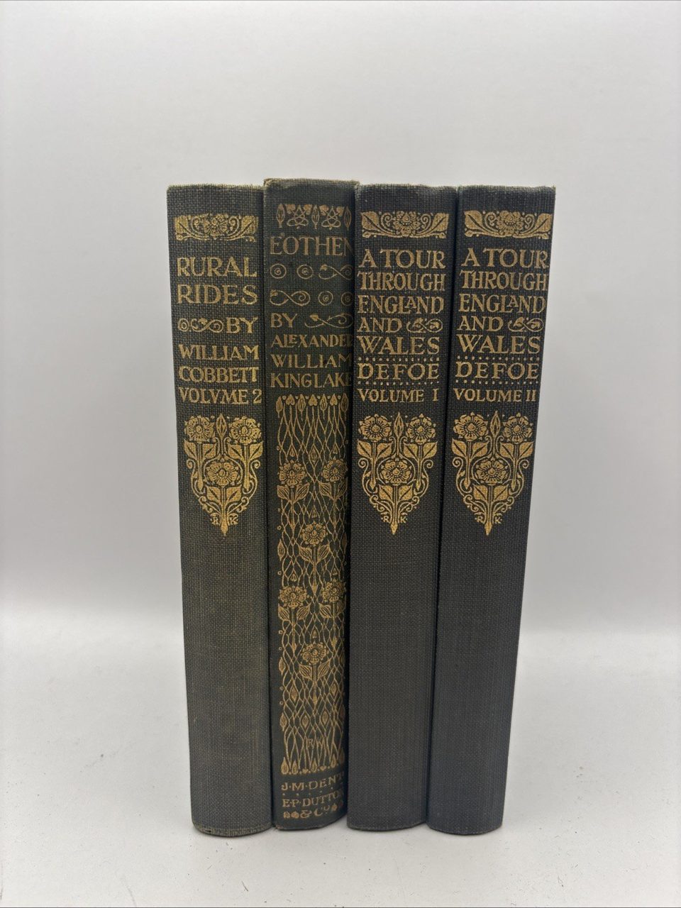 J.M Dent Set Of 4 X Nice Looking Books On Travel Defoe, Kinglake, Cobbett