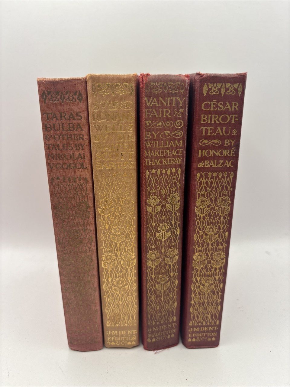 J.M Dent Set Of 4 X Nice Looking Books On Fiction Thackeray, Bart