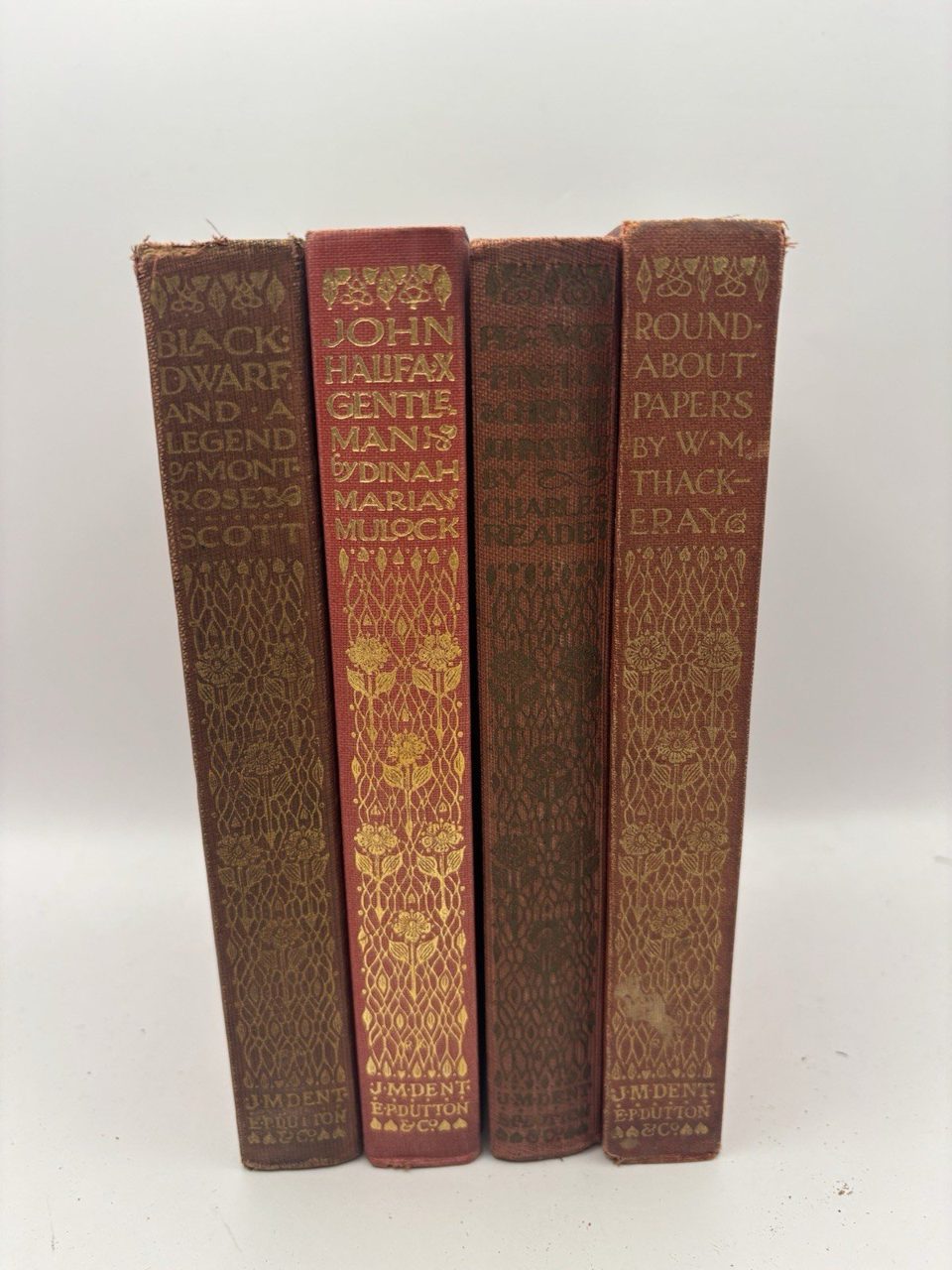 J.M Dent Set Of 4 X Nice Looking Books On Fiction Thackeray, Scott Shelf Fillers