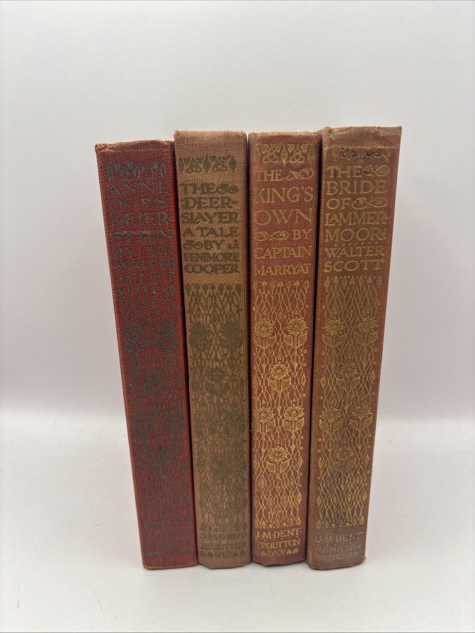 J.M Dent Set Of 4 X Nice Looking Books On Fiction. Scott, Marryat, Cooper