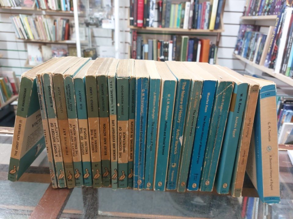 Set Of Nice Vintage Blue Spined Paperbacks Decorative Shelf Fillers 21 Volumes