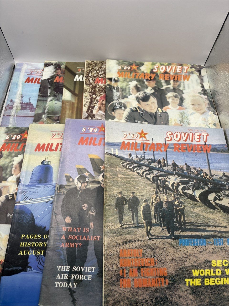 Soviet Military Review Magazines 1989 - 9 Volumes Incomplete Set & A Duplicate