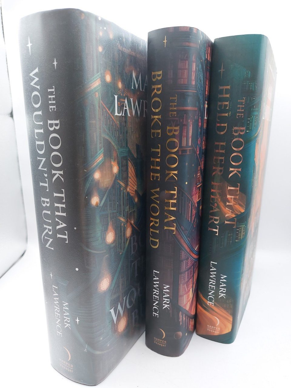 Sprayed Edges Locked Library - The Library Trilogy Mark Lawrence 3 Volumes