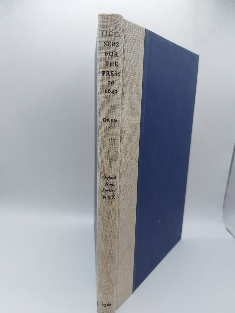 1962 Licensers to the Press &c to 1640 W W Greg First Edition Glassine
